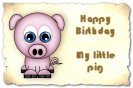 Miniature : Un petit cochon pour souhaiter un joyeux anniversaire. 