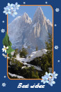 Miniature : Carte postale Bonne Anne 2021 : Montagnes enneiges. 