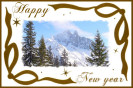 Miniature : Carte postale Bonne Anne 2021 : Montagnes enneiges. 