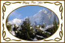 Miniature : Carte postale Bonne Anne 2021 : Montagnes enneiges. 