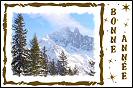 Miniature : Carte postale Bonne Anne 2021 : Montagnes enneiges. 