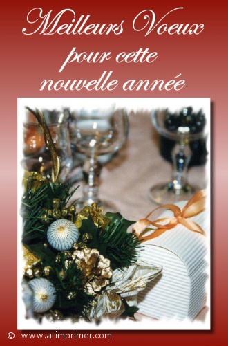 Carte postale Bonne Anne 2021 : Table festive.