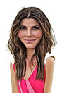 Miniature : Carte postale caricaturale de Sandra Bullock