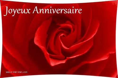 Carte Postale Gratuite A Imprimer Anniversaire Rose Rouge