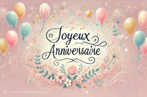 Une jolie carte pour souhaiter un joyeux anniversaire