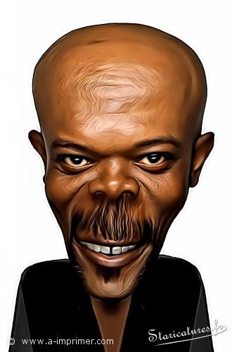 Carte postale caricaturale de Samuel L. Jackson