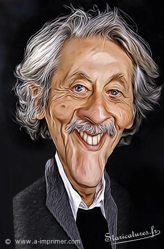 Carte postale caricaturale de Jean Rochefort