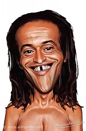 Carte postale caricaturale de Yannick Noah