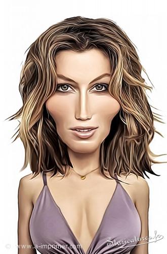 Carte postale caricaturale de Jessica Biel