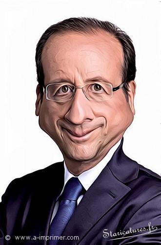 Carte postale caricaturale de Franois Hollande