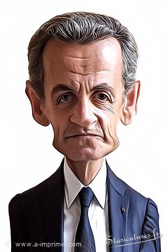 Carte postale caricaturale de Nicolas Sarkozy