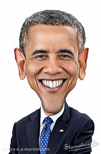 Carte postale caricaturale de Barack Obama