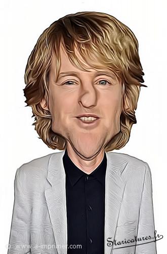 Carte postale caricaturale de Owen Wilson