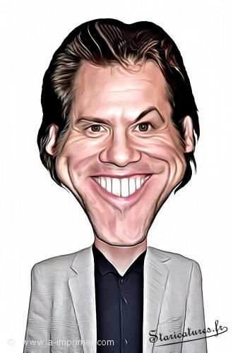 Carte postale caricaturale de Jim Carrey