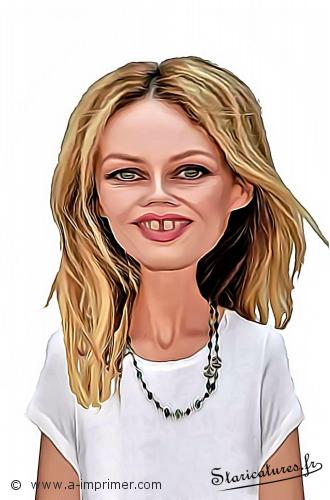 Carte postale caricaturale de Vanessa Paradis