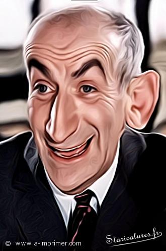 Carte postale caricaturale de Louis De Funes