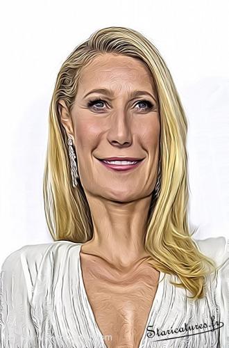 Carte postale caricaturale de Gwyneth Paltrow