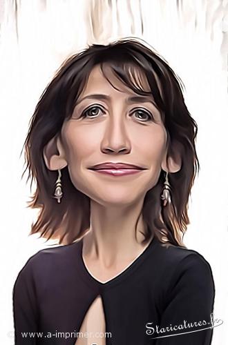 Carte postale caricaturale de Sophie Marceau