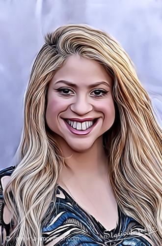 Carte postale caricaturale de Shakira