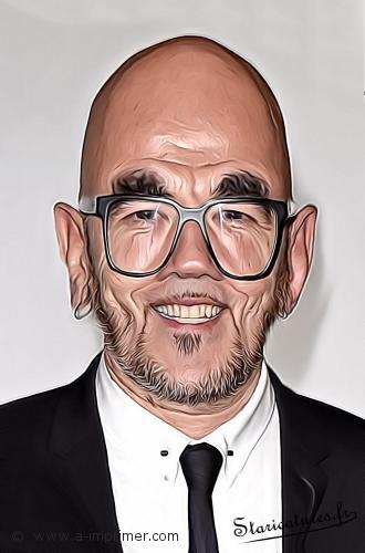 Carte postale caricaturale de Pascal Obispo