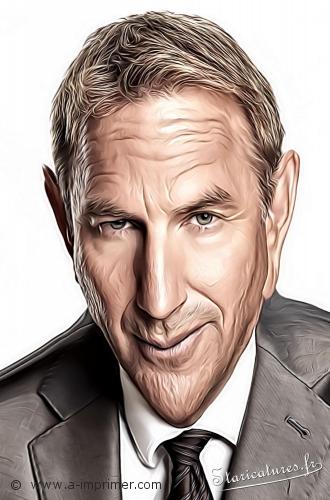 Carte postale caricaturale de Kevin Costner