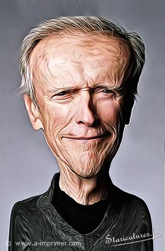 Carte postale caricaturale de Clint Eastwood