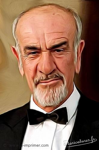 Carte postale caricaturale de Sean Connery