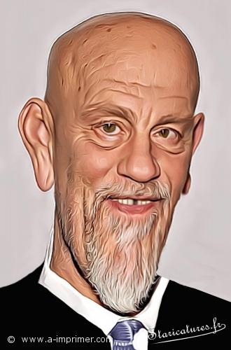 Carte postale caricaturale de John Malkovich