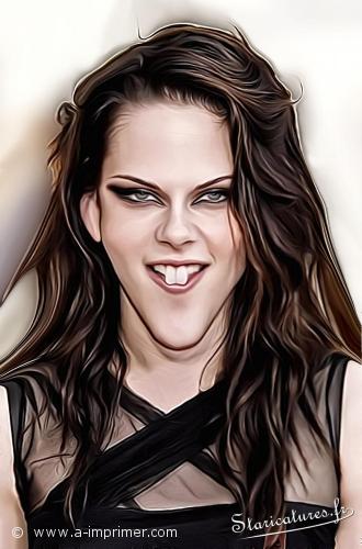 Carte postale caricaturale de Kristen Stewart