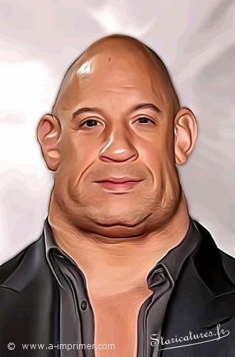 Carte postale caricaturale de Vin Diesel