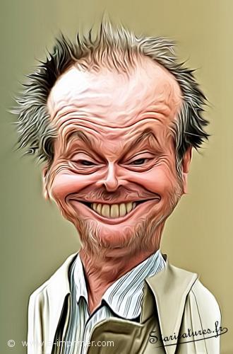 Carte postale caricaturale de Jack Nicholson