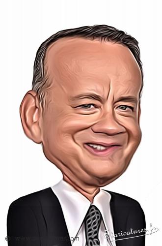 Carte postale caricaturale de Tom Hanks